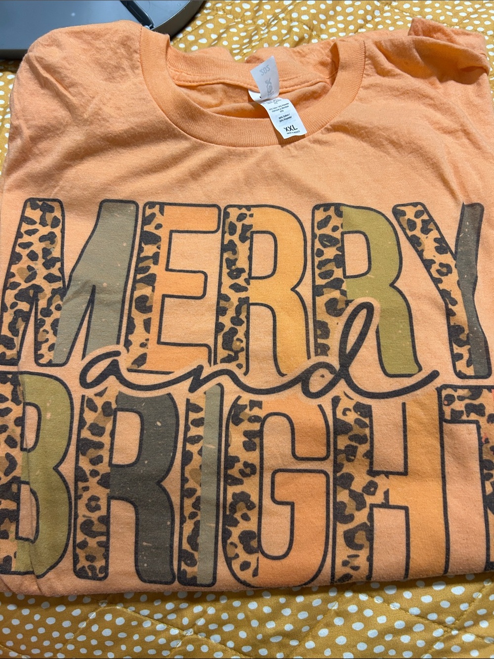 Orange 'Merry & Bright' Graphic Tee
